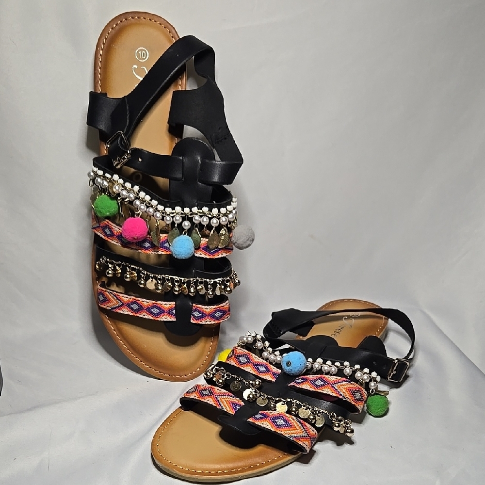 Colorful Embellished Sandals